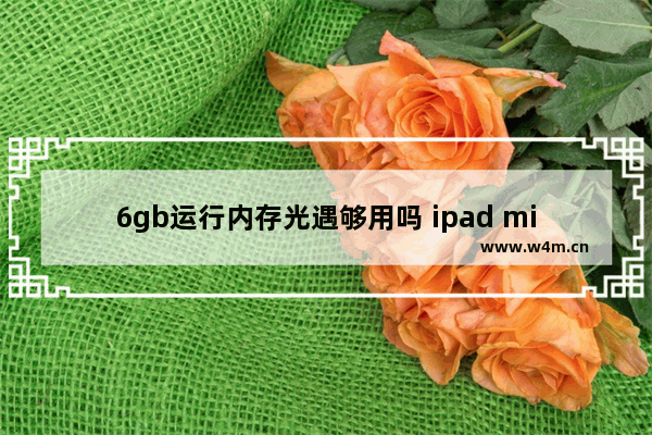 6gb运行内存光遇够用吗 ipad mini4参数配置能玩光遇嘛