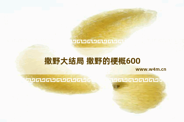 撒野大结局 撒野的梗概600