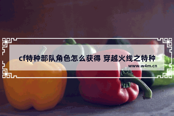 cf特种部队角色怎么获得 穿越火线之特种兵