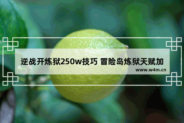 逆战开炼狱250w技巧 冒险岛炼狱天赋加点