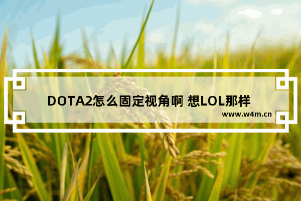 DOTA2怎么固定视角啊 想LOL那样 dota2小蜘蛛怎么散开