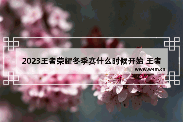 2023王者荣耀冬季赛什么时候开始 王者荣耀赛程表