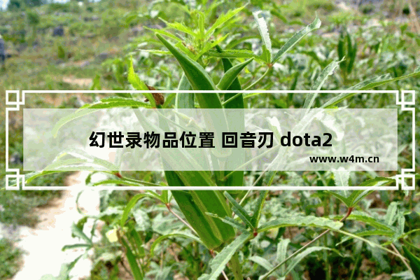 幻世录物品位置 回音刃 dota2