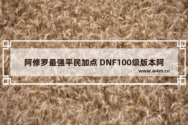 阿修罗最强平民加点 DNF100级版本阿修罗如何加点