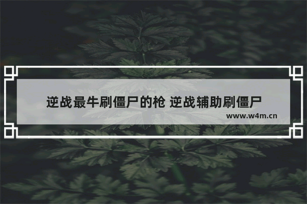 逆战最牛刷僵尸的枪 逆战辅助刷僵尸