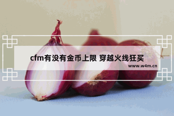 cfm有没有金币上限 穿越火线狂买