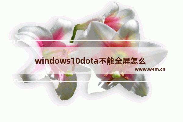 windows10dota不能全屏怎么 w windows10 dota2