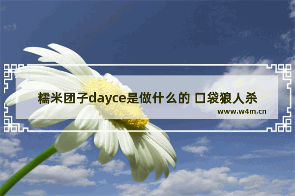 糯米团子dayce是做什么的 口袋狼人杀主播有哪几个