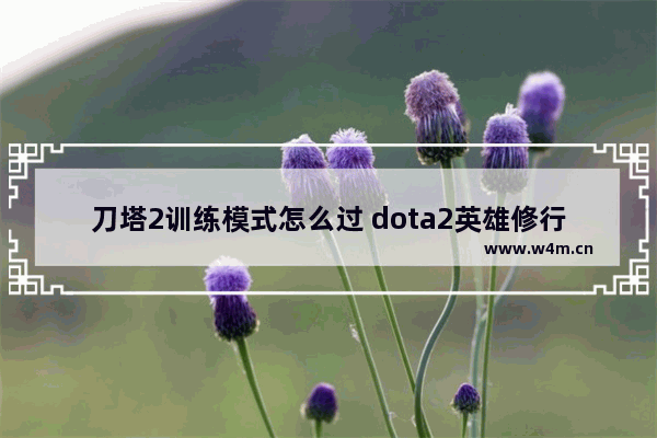 刀塔2训练模式怎么过 dota2英雄修行有什么用