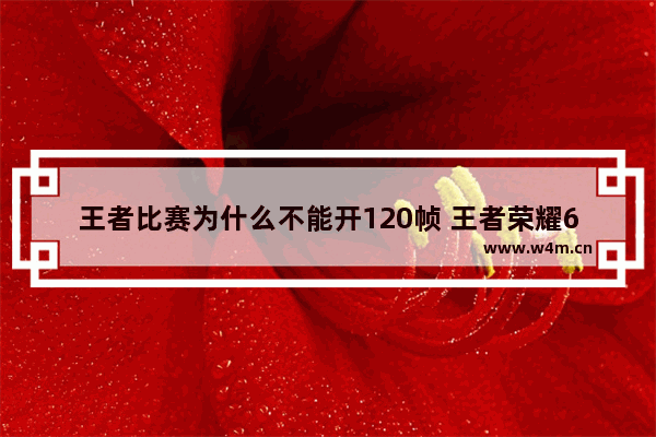 王者比赛为什么不能开120帧 王者荣耀60帧开放