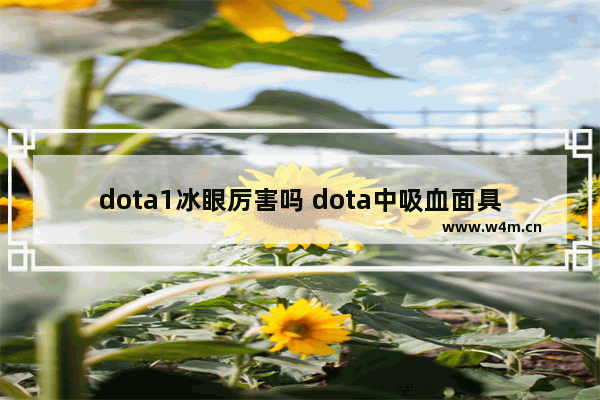 dota1冰眼厉害吗 dota中吸血面具和漩涡叠加吗