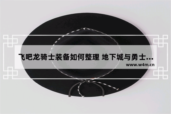 飞吧龙骑士装备如何整理 地下城与勇士龙骑士打装备