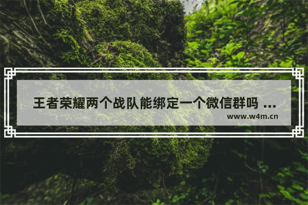 王者荣耀两个战队能绑定一个微信群吗 王者荣耀战队群福利是啥