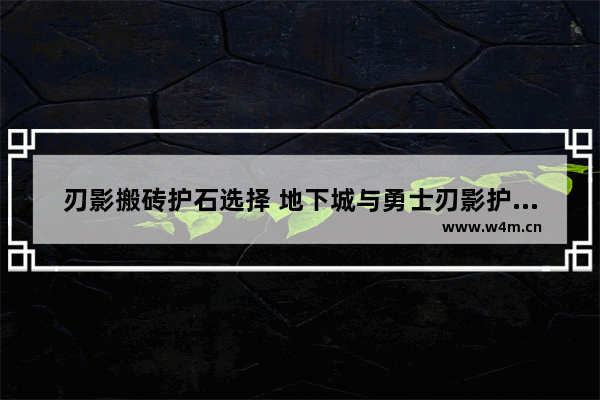 刃影搬砖护石选择 地下城与勇士刃影护士石