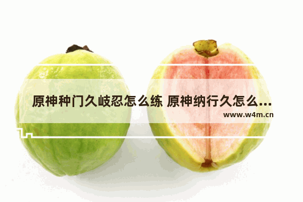 原神种门久岐忍怎么练 原神纳行久怎么培养