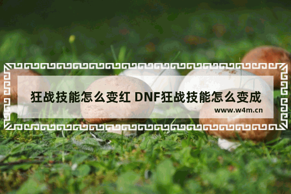 狂战技能怎么变红 DNF狂战技能怎么变成红色