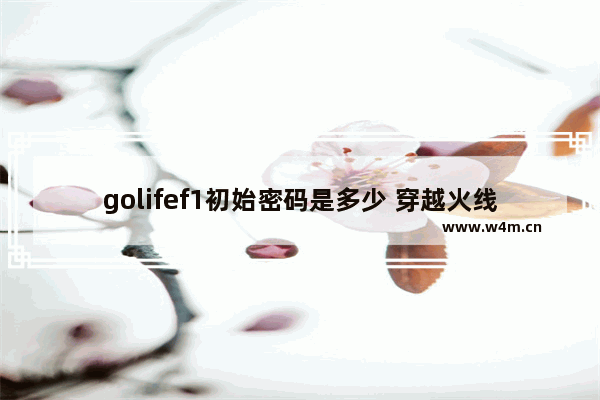 golifef1初始密码是多少 穿越火线go密码