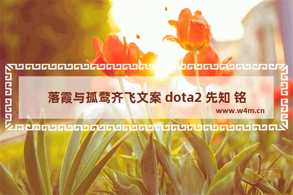 落霞与孤鹜齐飞文案 dota2 先知 铭刻