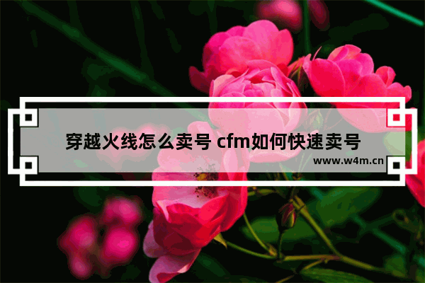 穿越火线怎么卖号 cfm如何快速卖号