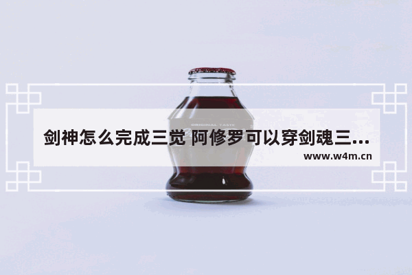 剑神怎么完成三觉 阿修罗可以穿剑魂三觉装扮吗