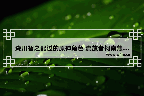 森川智之配过的原神角色 流放者柯南焦油有什么用