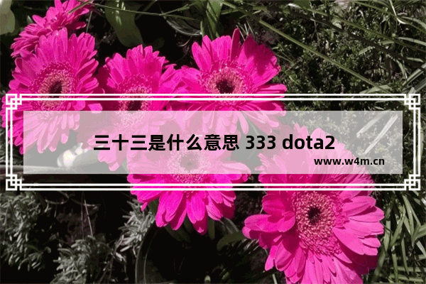 三十三是什么意思 333 dota2