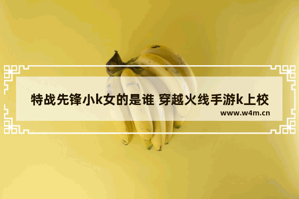 特战先锋小k女的是谁 穿越火线手游k上校