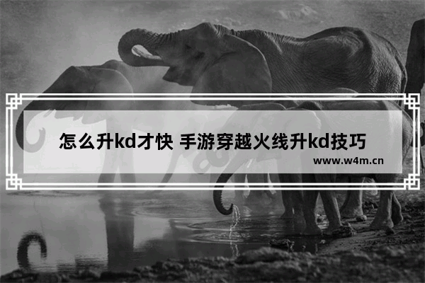 怎么升kd才快 手游穿越火线升kd技巧