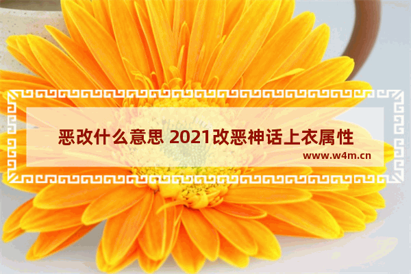 恶改什么意思 2021改恶神话上衣属性