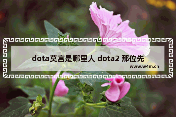 dota莫言是哪里人 dota2 那位先生