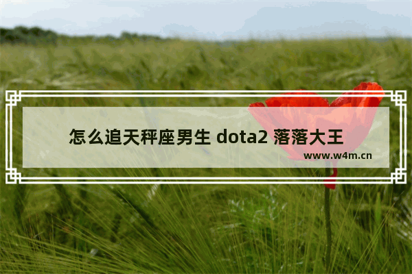 怎么追天秤座男生 dota2 落落大王