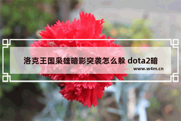 洛克王国枭雄暗影突袭怎么躲 dota2暗影突袭