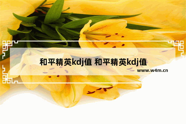 和平精英kdj值 和平精英kdj值