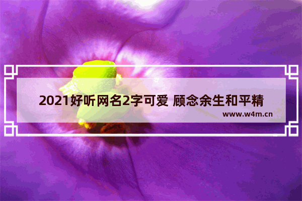 2021好听网名2字可爱 顾念余生和平精英