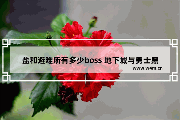 盐和避难所有多少boss 地下城与勇士黑土