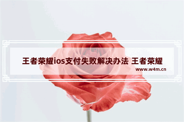 王者荣耀ios支付失败解决办法 王者荣耀苹果 支付失败