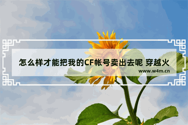 怎么样才能把我的CF帐号卖出去呢 穿越火线181