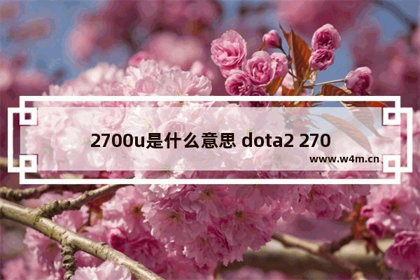 2700u是什么意思 dota2 2700分