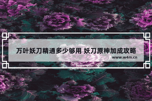 万叶妖刀精通多少够用 妖刀原神加成攻略