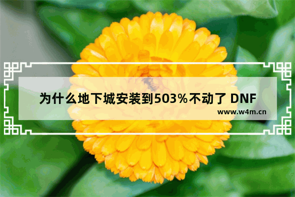 为什么地下城安装到503%不动了 DNF怎么用不了技能