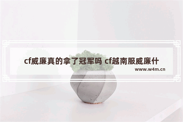 cf威廉真的拿了冠军吗 cf越南服威廉什么时候直播