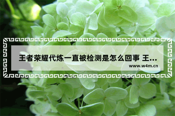 王者荣耀代炼一直被检测是怎么回事 王者荣耀请代练 系统是怎么检测到的