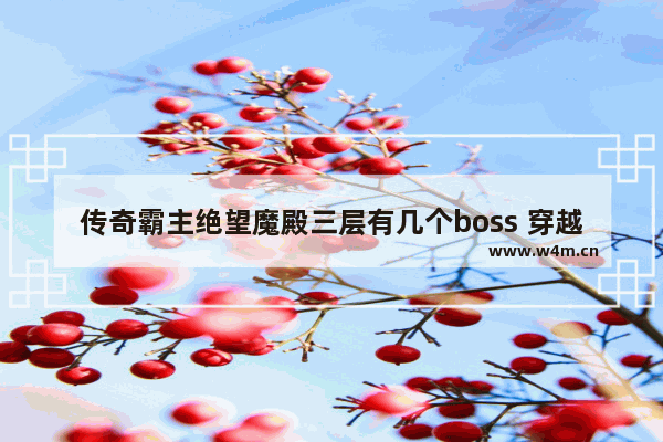 传奇霸主绝望魔殿三层有几个boss 穿越火线三霸主