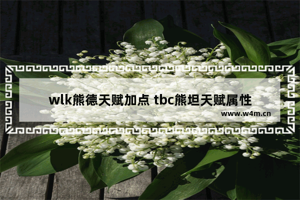 wlk熊德天赋加点 tbc熊坦天赋属性