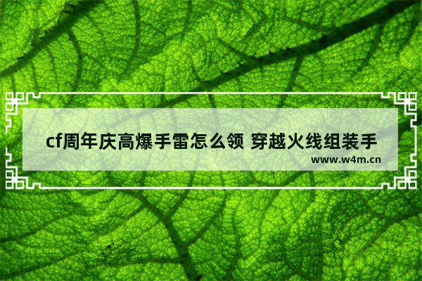 cf周年庆高爆手雷怎么领 穿越火线组装手雷