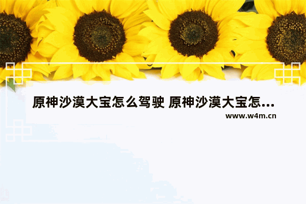 原神沙漠大宝怎么驾驶 原神沙漠大宝怎么再次进去