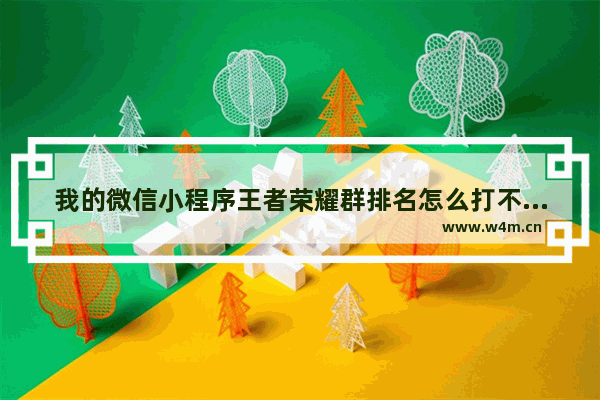 我的微信小程序王者荣耀群排名怎么打不开 我的微信版本是最新的了 手机系统也是最新的 怎么还是打不开 王者荣耀群排行看不了