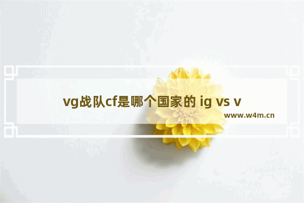 vg战队cf是哪个国家的 ig vs vg dota2