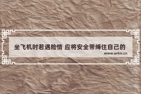 坐飞机时若遇险情 应将安全带缚住自己的 有没有从飞机上掉下来还没死的人