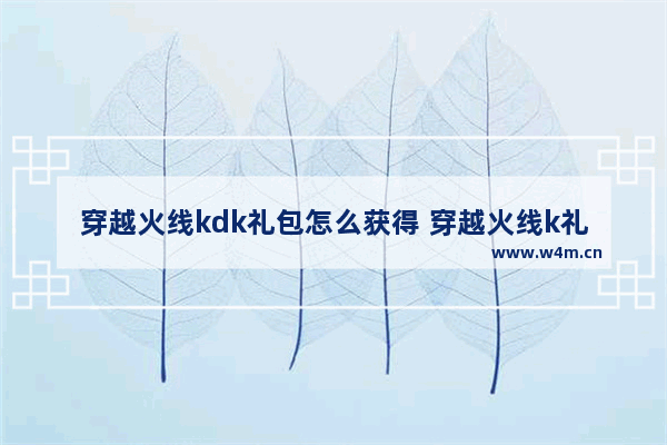 穿越火线kdk礼包怎么获得 穿越火线k礼包